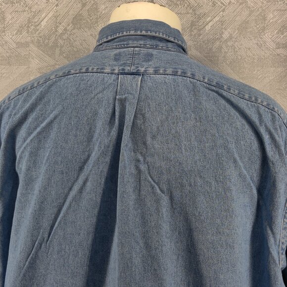 Ralph Lauren Denim Shirt Mens 2XL Big Shirt Button Down Long Sleeve Pony Logo - Picture 6 of 10